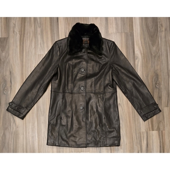 Siena Black Leather Jacket size large - Picture 1 of 7
